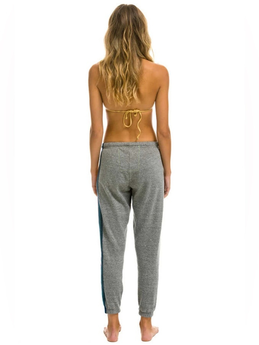 Aviator Nation 5 Stripe Sweatpants in Heather Grey, Size S - Picture 4 of 13